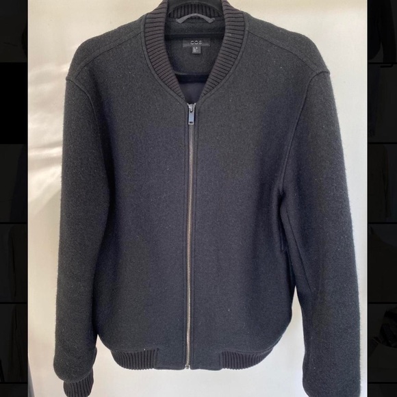 COS men’s black wool bomber jacket - Picture 1 of 3